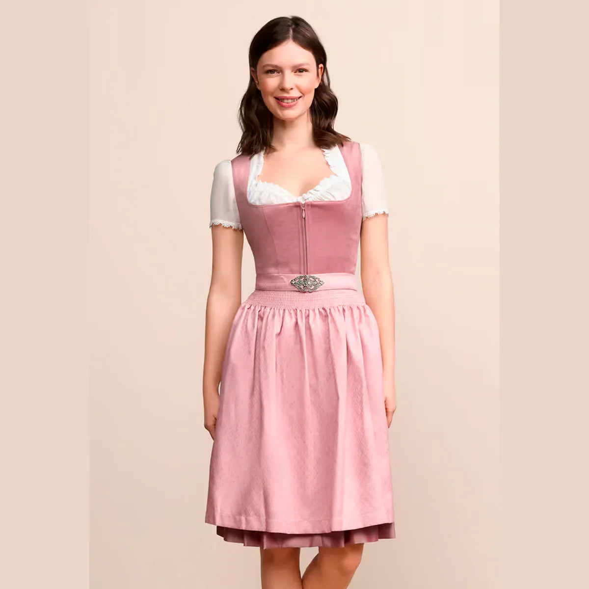 Romantisches Krüger Dirndl Rosa - feminin, verspielt und elegant