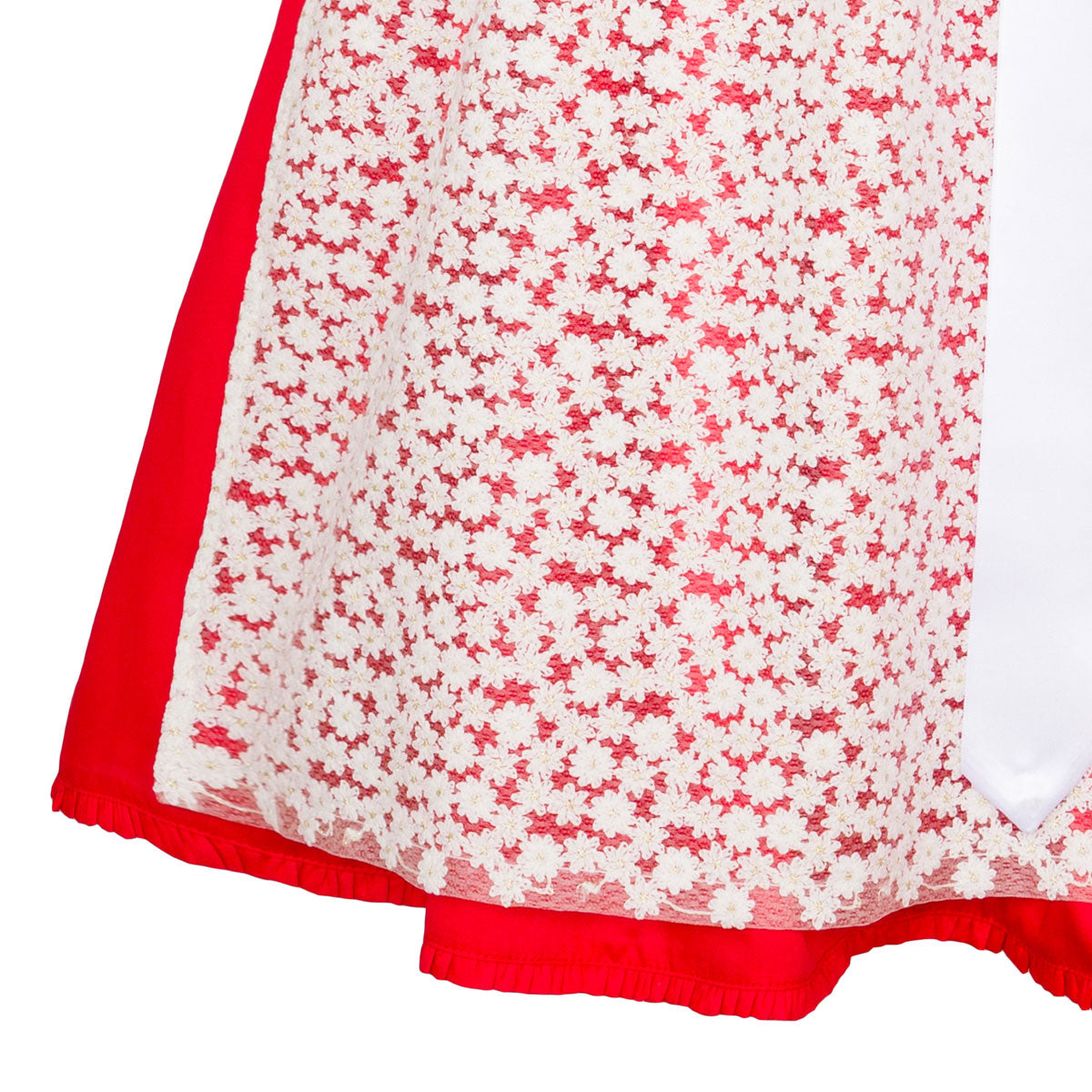 Alpenfee Dirndl Xara Rot Hochgeschlossen 60cm - Datschi Trachten