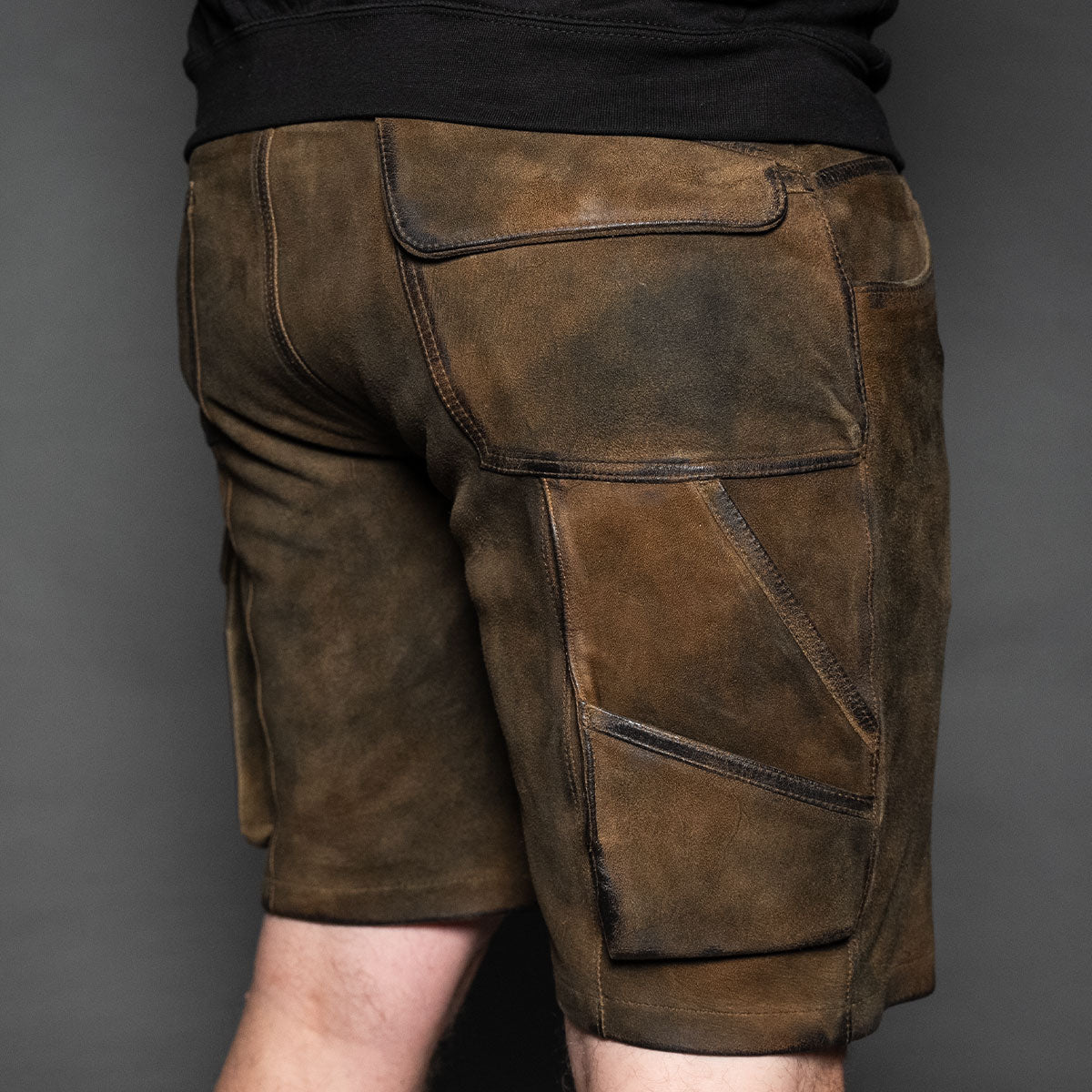 Datschi Trachten Cargo Lederhose Xaver Shorts Braun - Datschi Trachten