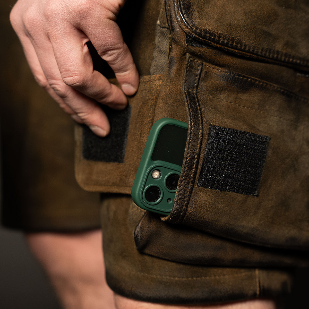 Datschi Trachten Cargo Lederhose Xaver Shorts Braun - Datschi Trachten