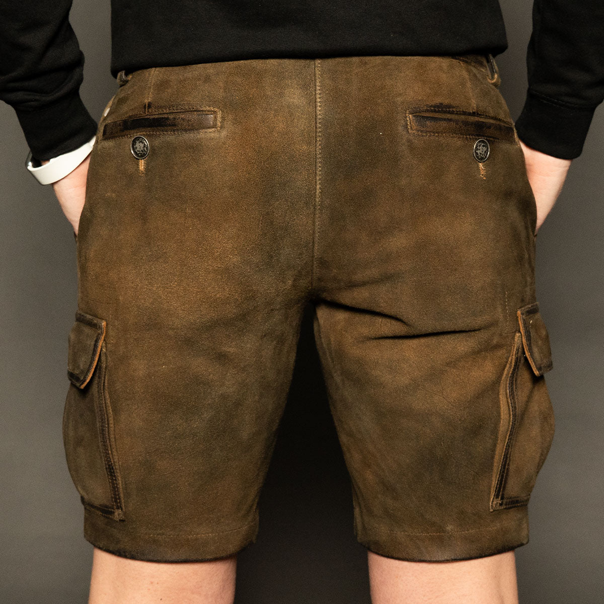 Datschi Trachten Damen Cargo Lederhose Leni Braun Wildbock Leder - Datschi Trachten