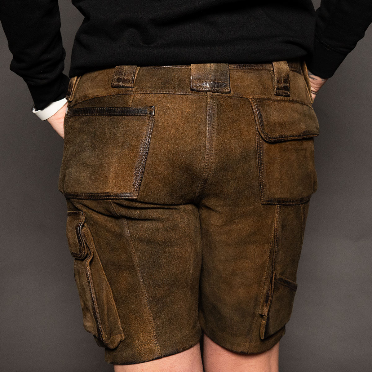 Datschi Trachten Damen Arbeits Lederhose Vroni Braun Wildbock Leder - Datschi Trachten
