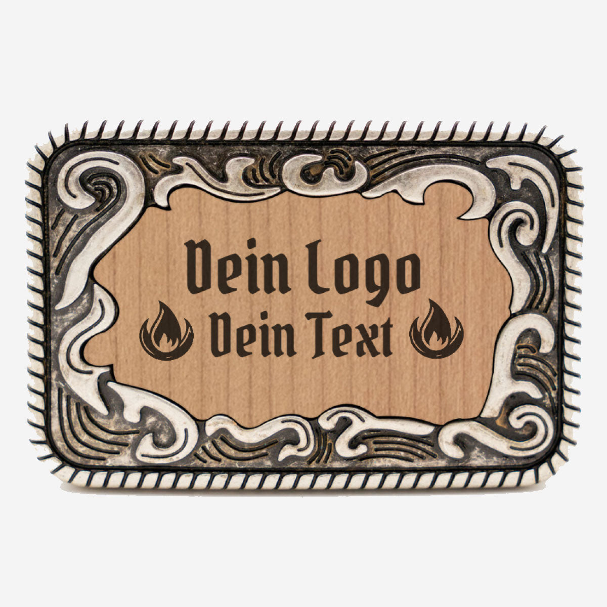 Gürtelschnalle Tracht mit eigenem Logo Silber Antik ab 1 Stk. - Datschi Trachten