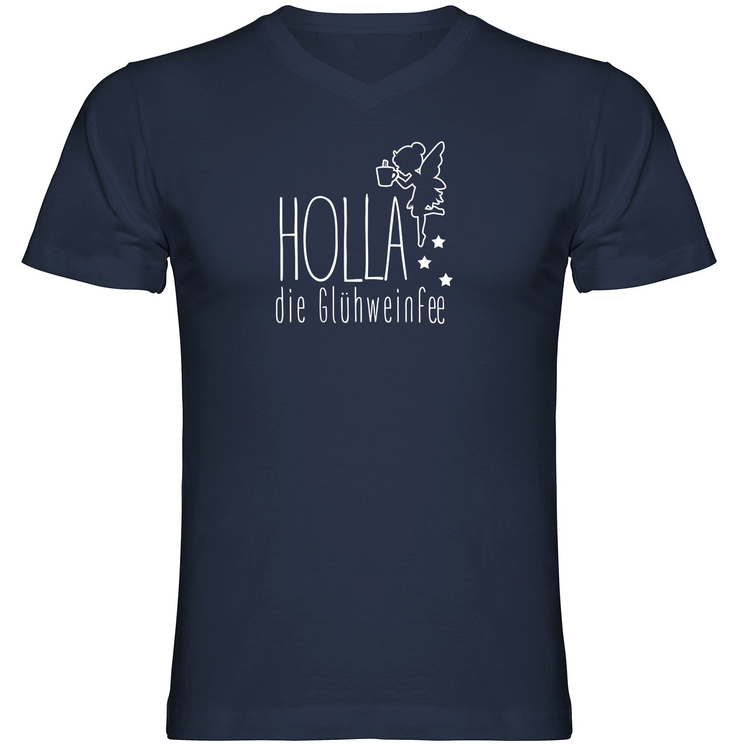 Holla die Glühweinfee Herren Tshirt V-Ausschnitt - Datschi Trachten