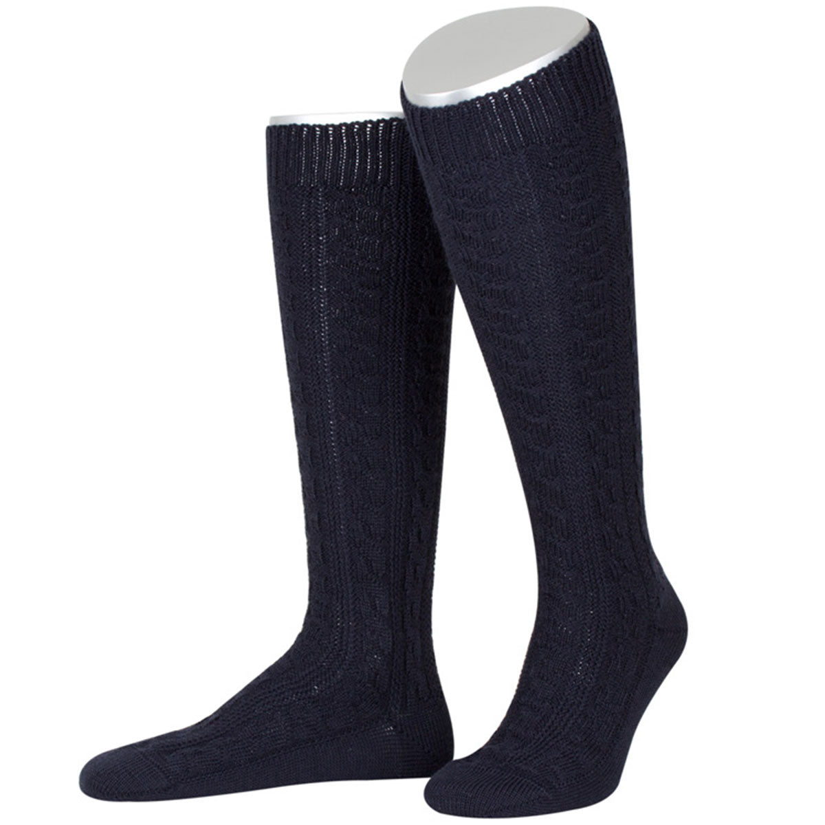 Trachten Kniestrumpf Merino Schurwolle Marine Blau - Datschi Trachten