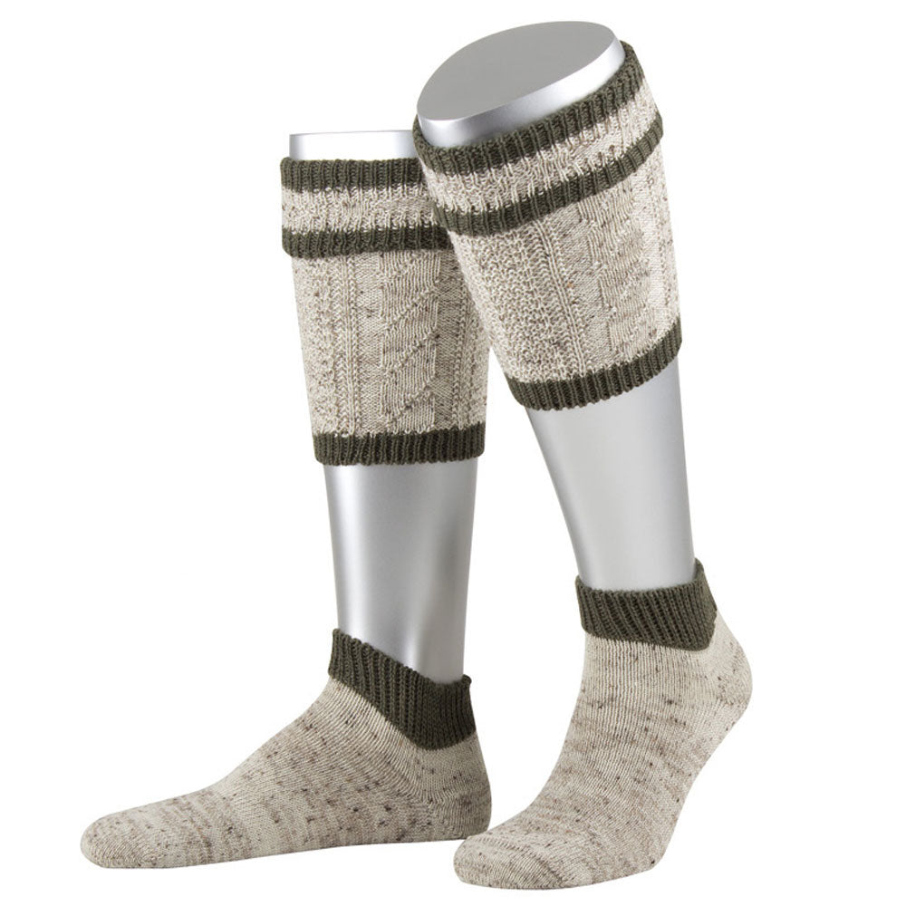 Loferl Loden Tweed Beige Meliert Grün 2-teilig - Datschi Trachten