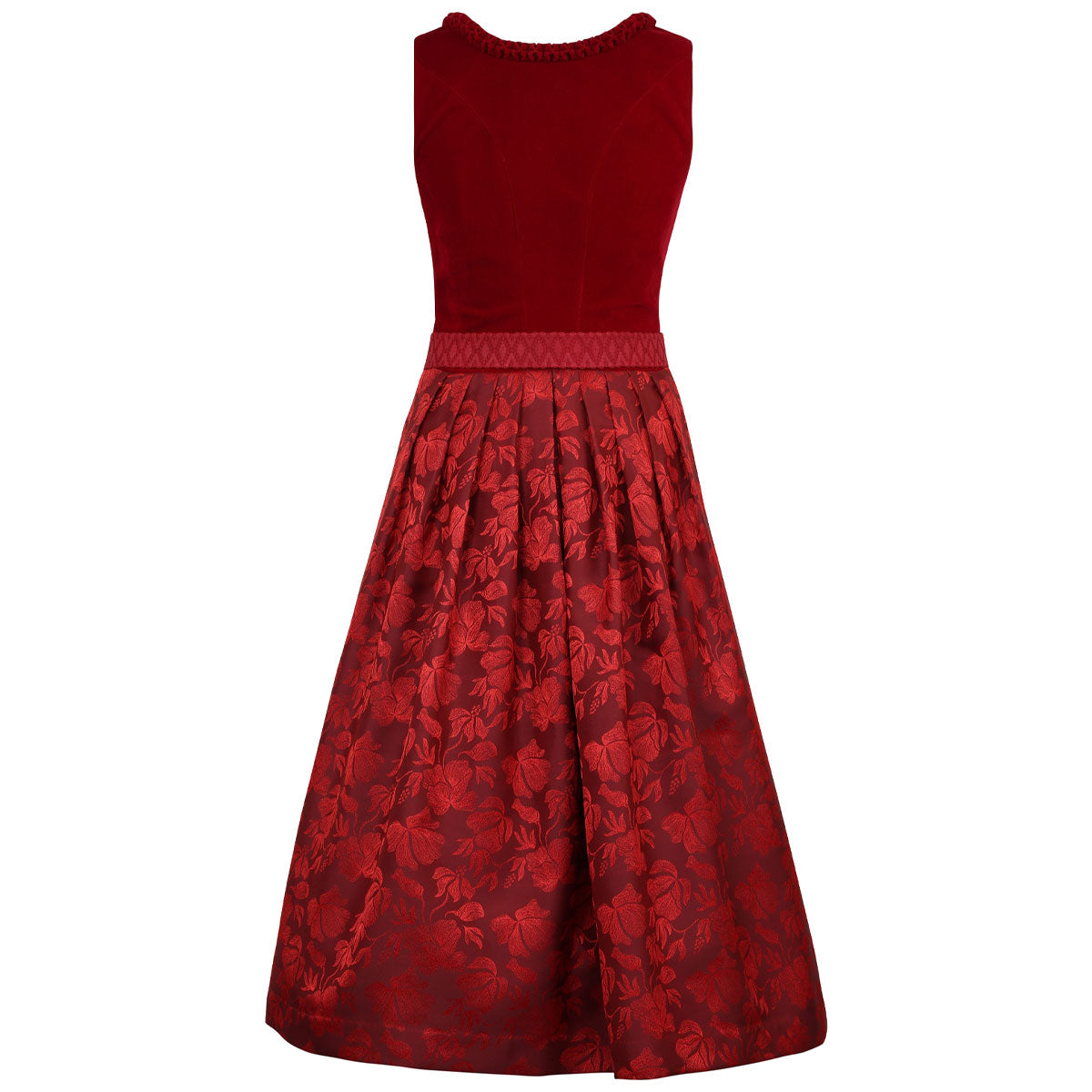 MarJo Dirndl Rabenstein Feuerrot Froschgoscherl Samt 65cm