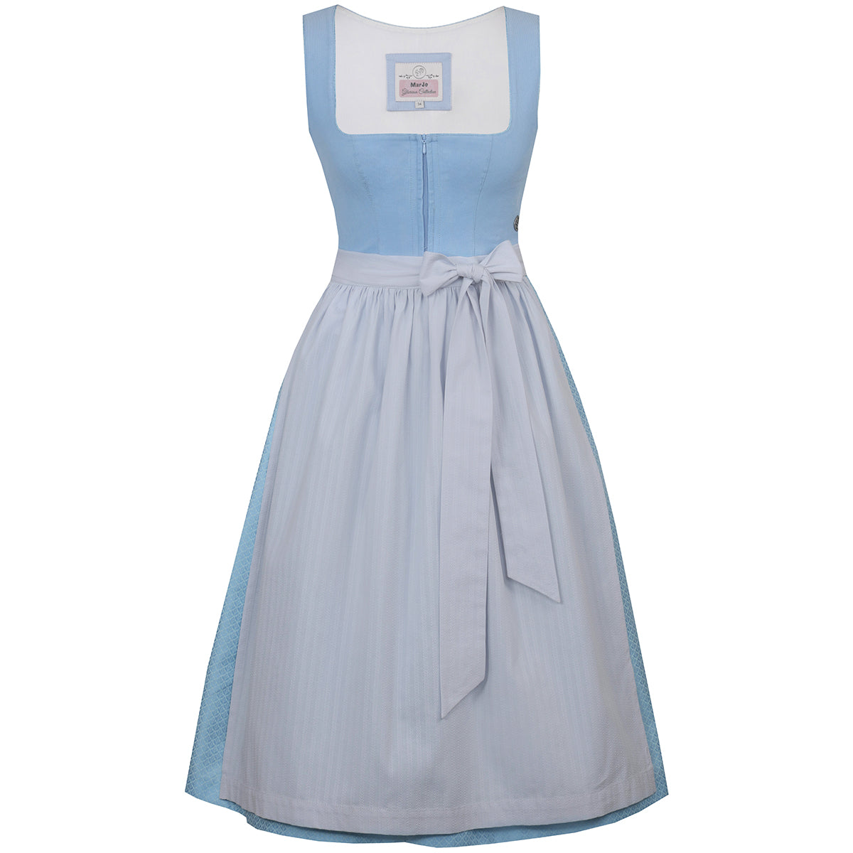 MarJo Dirndl Rimsting Babyblau Reißverschluss 70cm