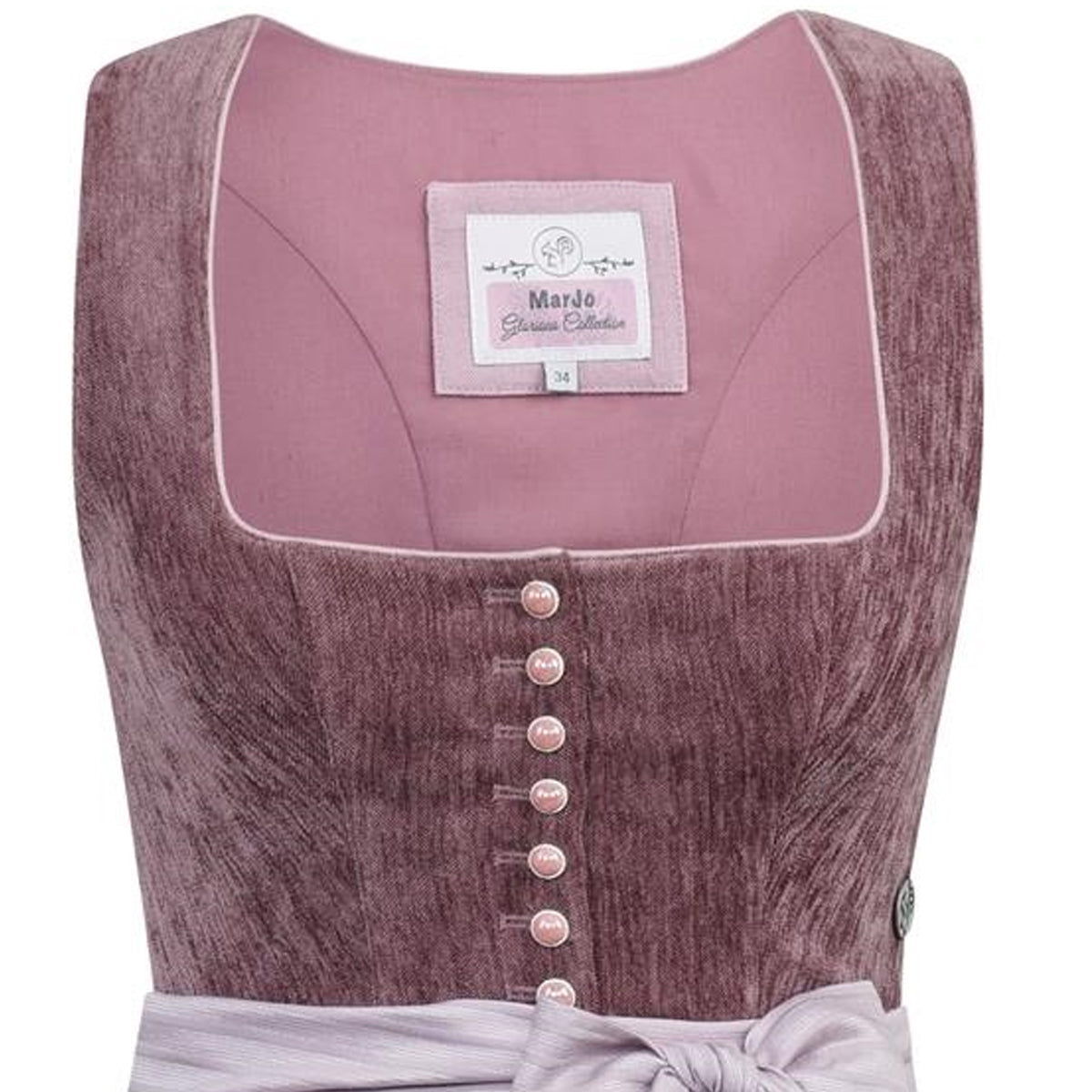 MarJo Dirndl Sarleinsbach Mauve Knöpfe 75cm