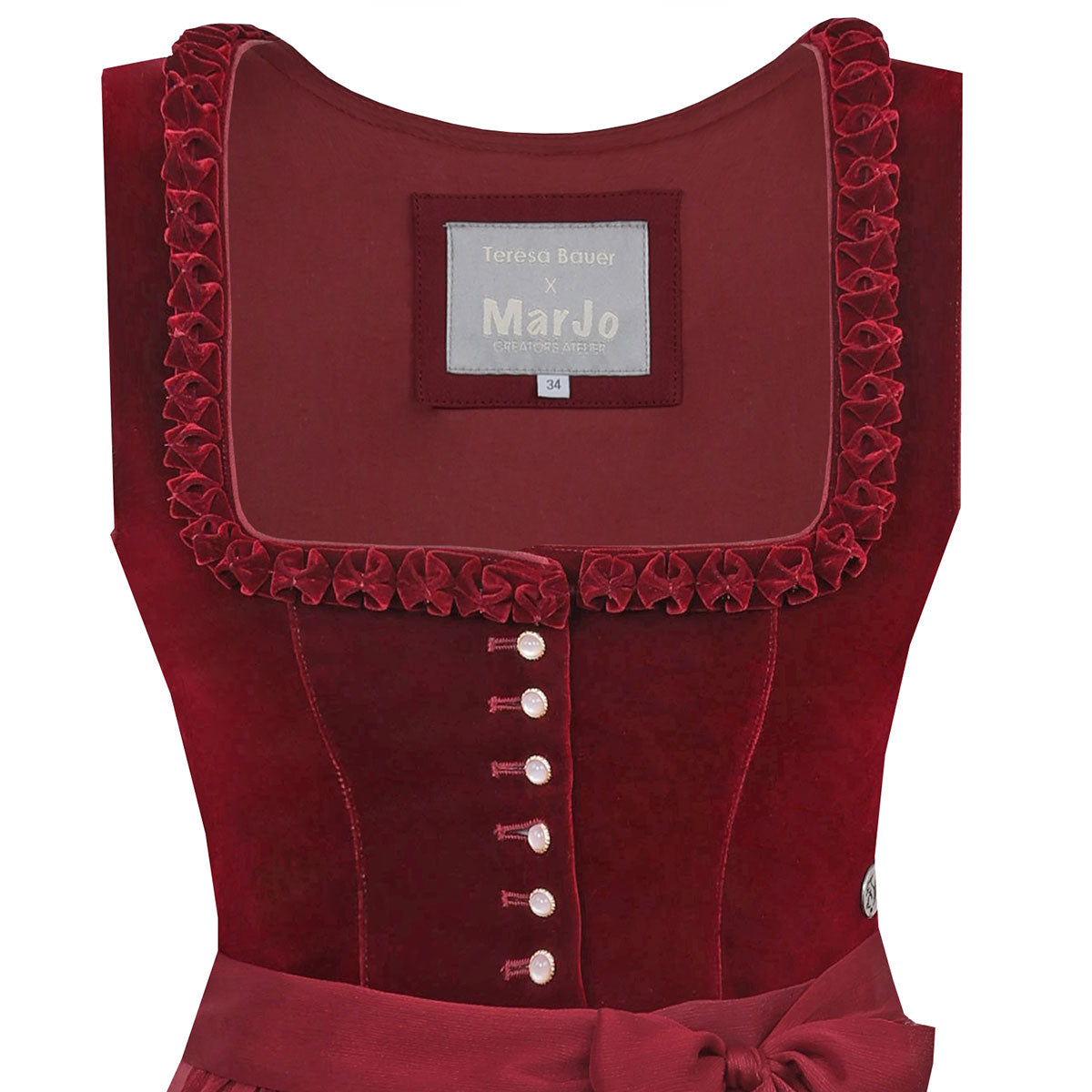 MarJo Dirndl Cherry Chante Rot 70cm Kollektion Teresa Bauer - Datschi Trachten