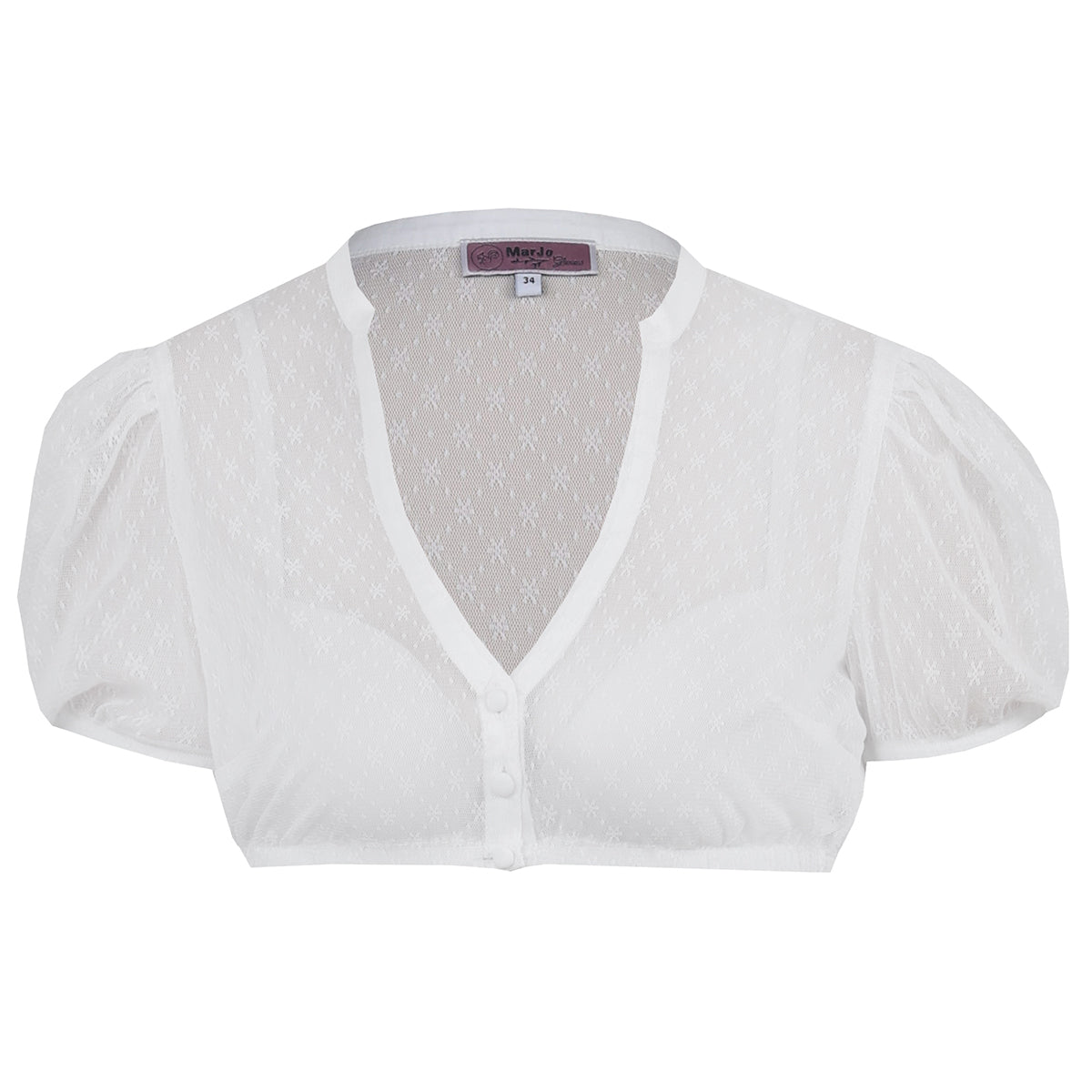 MarJo Dirndlbluse Engelsberg Offwhite Kurzarm Puffarm
