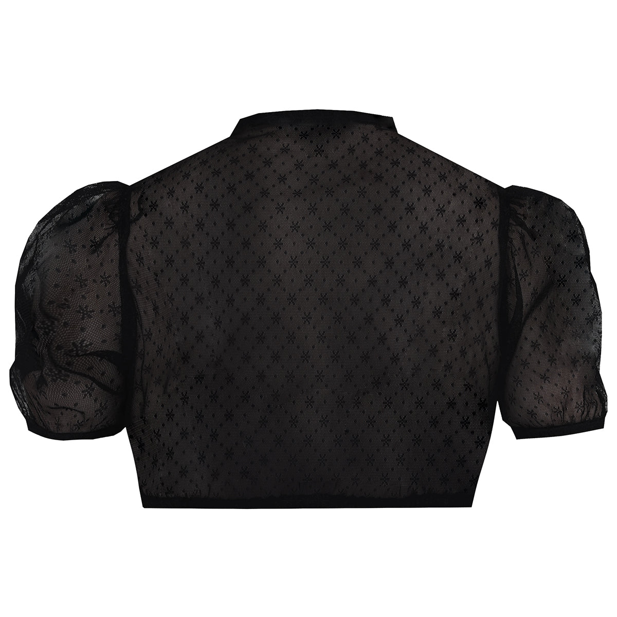 MarJo Dirndlbluse Engelsberg Schwarz Kurzarm Puffarm