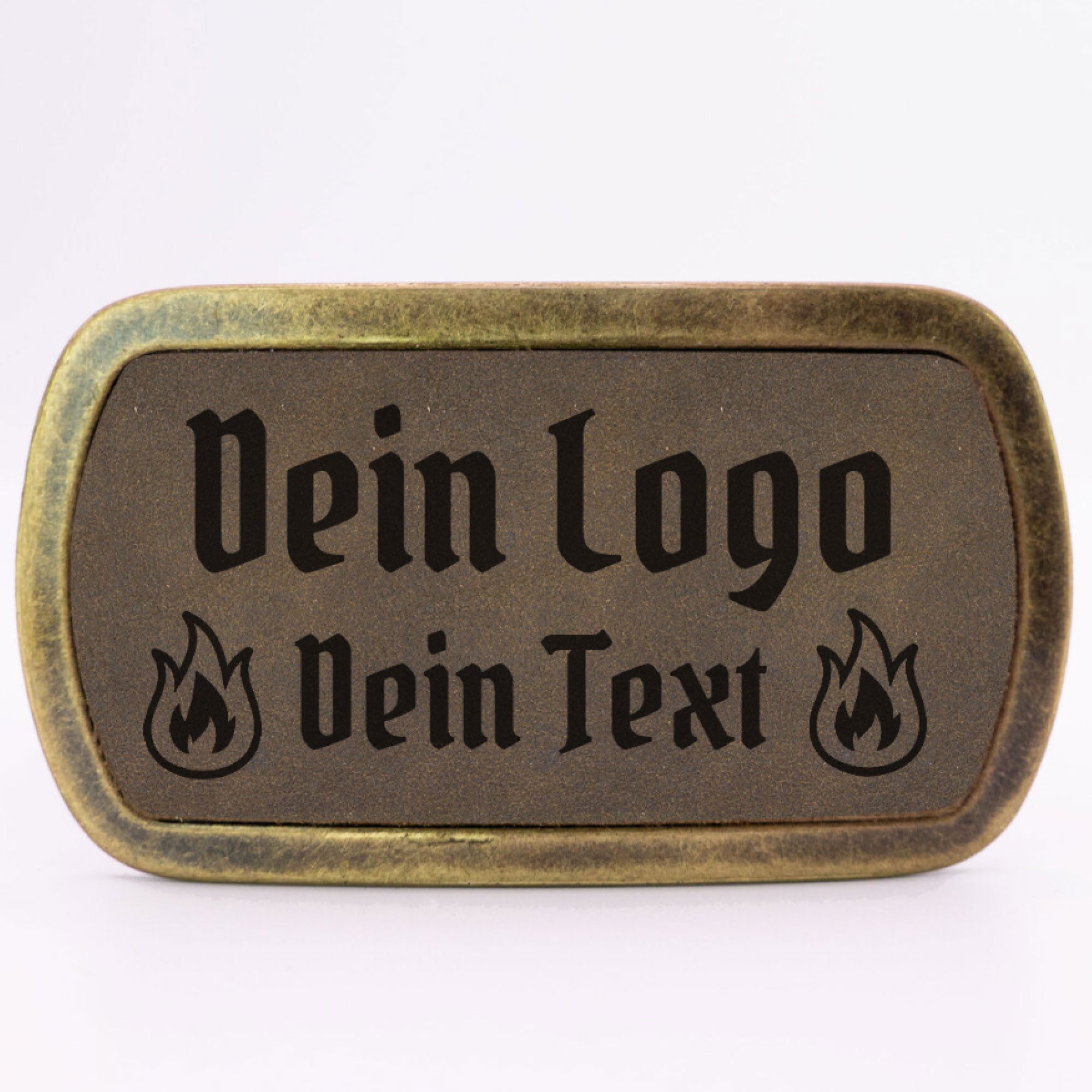 Schlichte Gürtelschnalle mit eigenem Logo ab 1 Stk. - Datschi Trachten