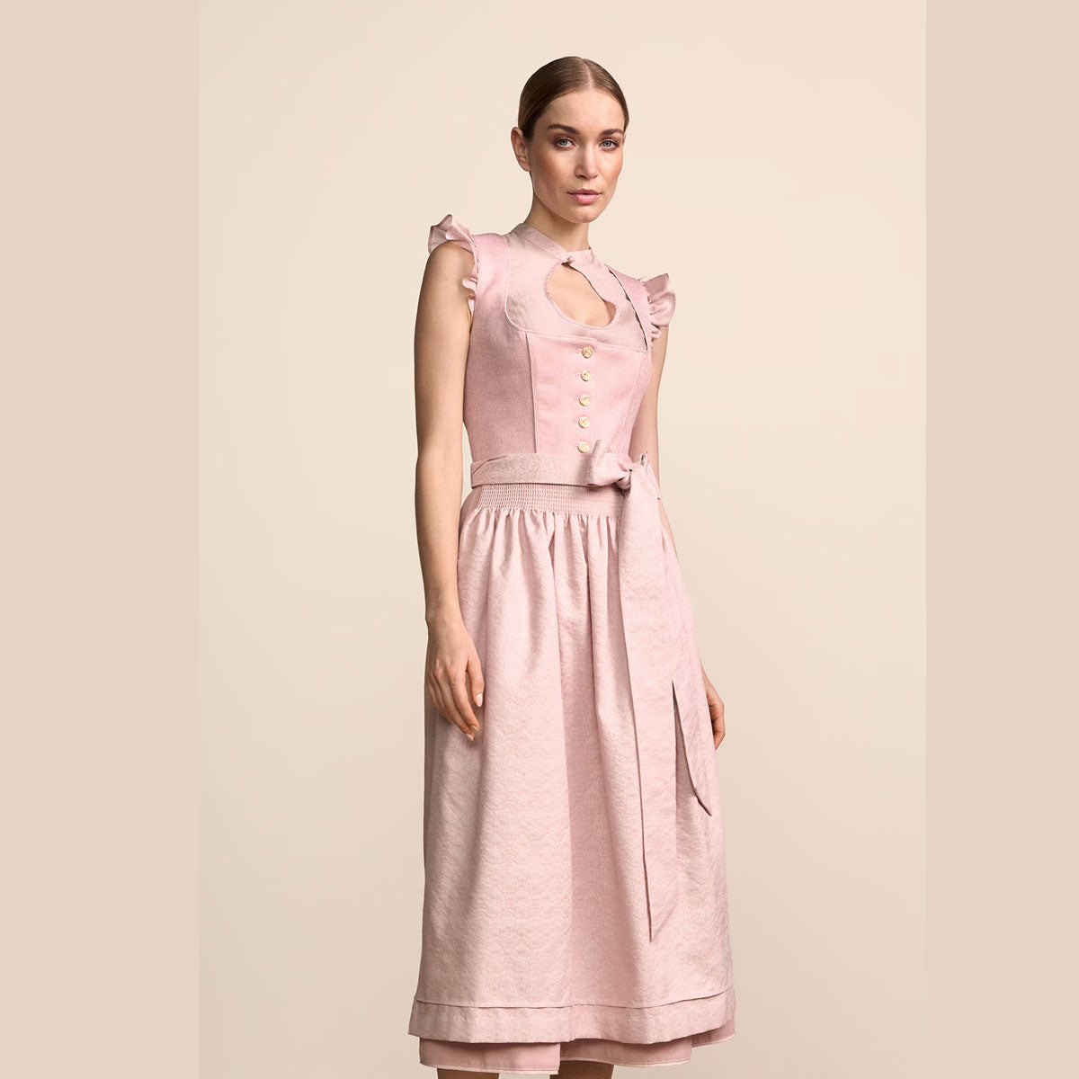 Krüger Dirndl Elouise Rosa Flügelarm 80cm - Datschi Trachten