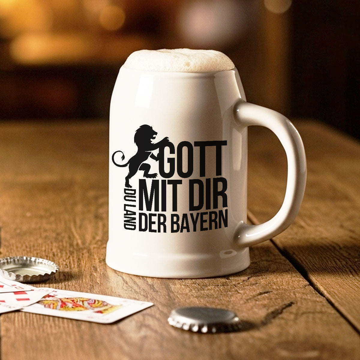 Gott mit Dir du Land der Bayern Bierkrug 0,5L - Datschi Trachten