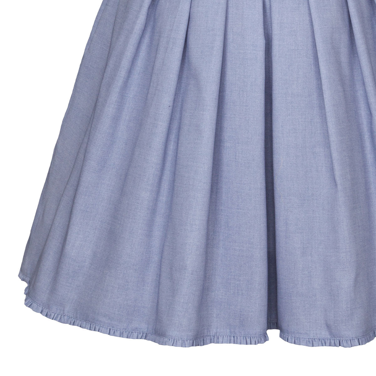 Alpenfee Dirndl Lara Hellblau 60cm Hochgeschlossen Blumenmuster - Datschi Trachten