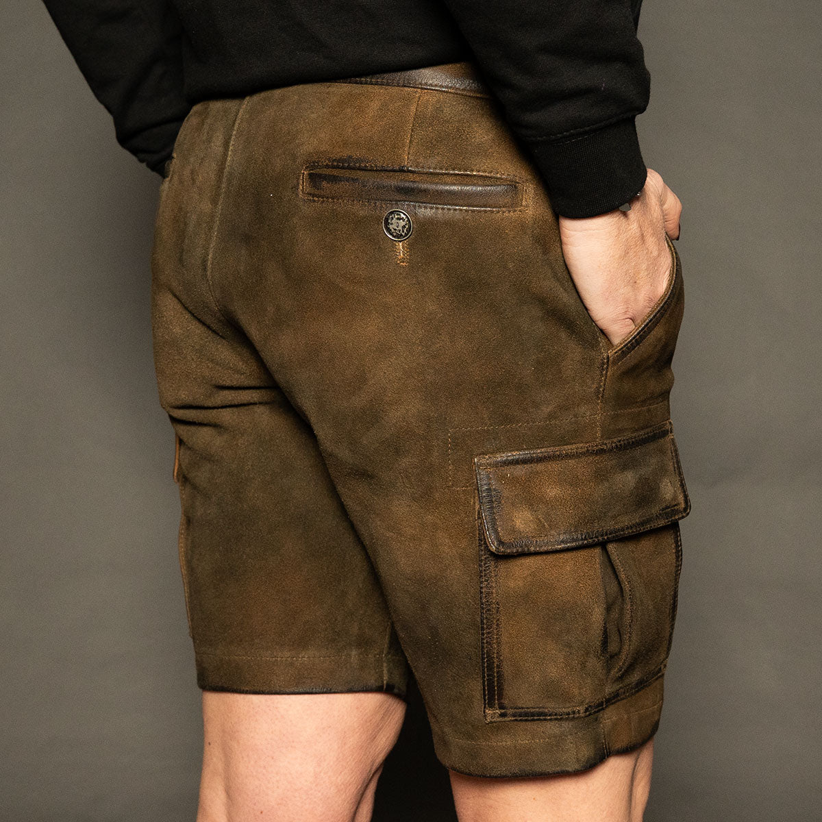 Datschi Trachten Damen Cargo Lederhose Leni Braun Wildbock Leder - Datschi Trachten