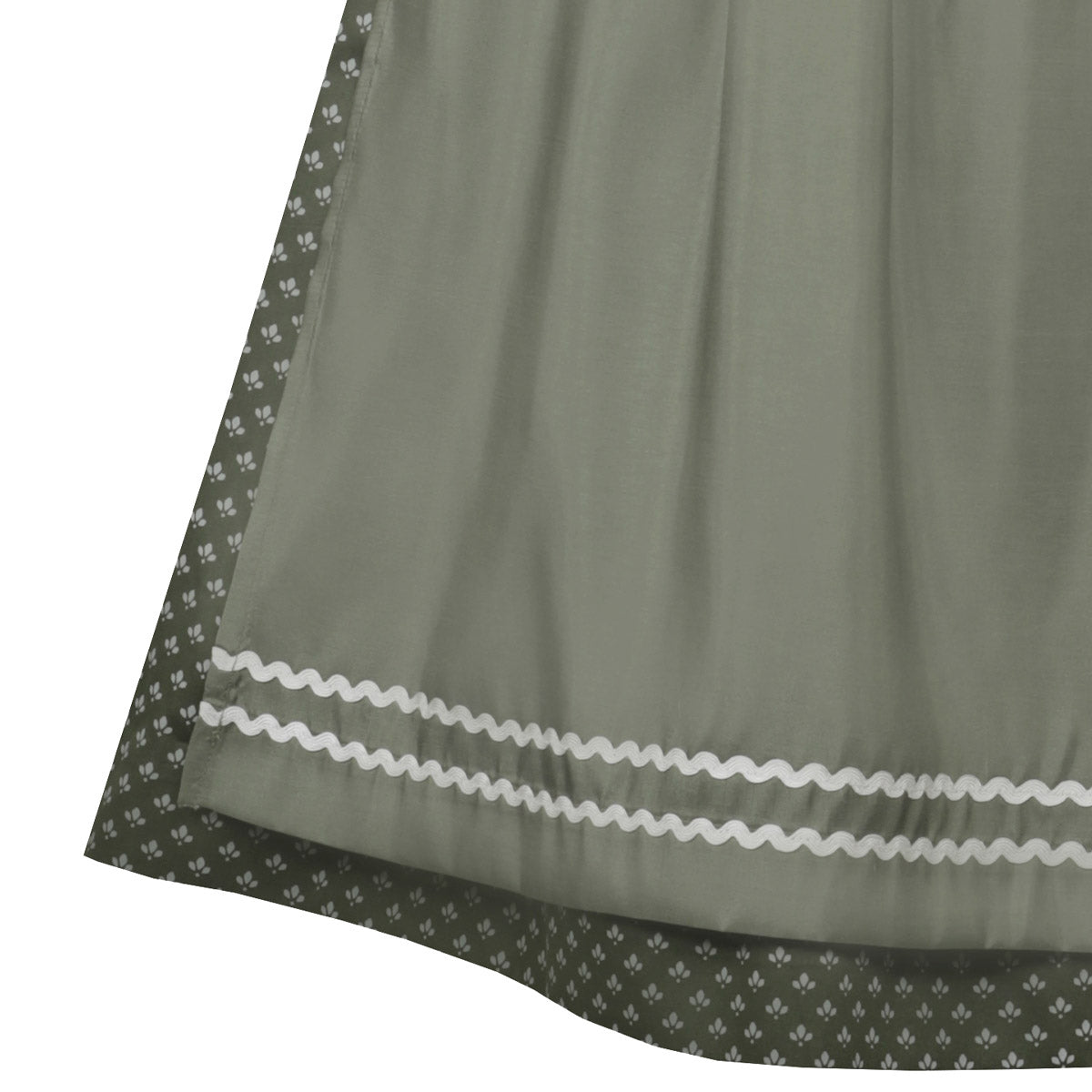 MarJo Dirndl Gauting Farn Grün 65cm Mieder Muster: Einfarbig,  Cord Rock Muster: Blumen Schürzen Muster: Einfarbig Ausschnitt: