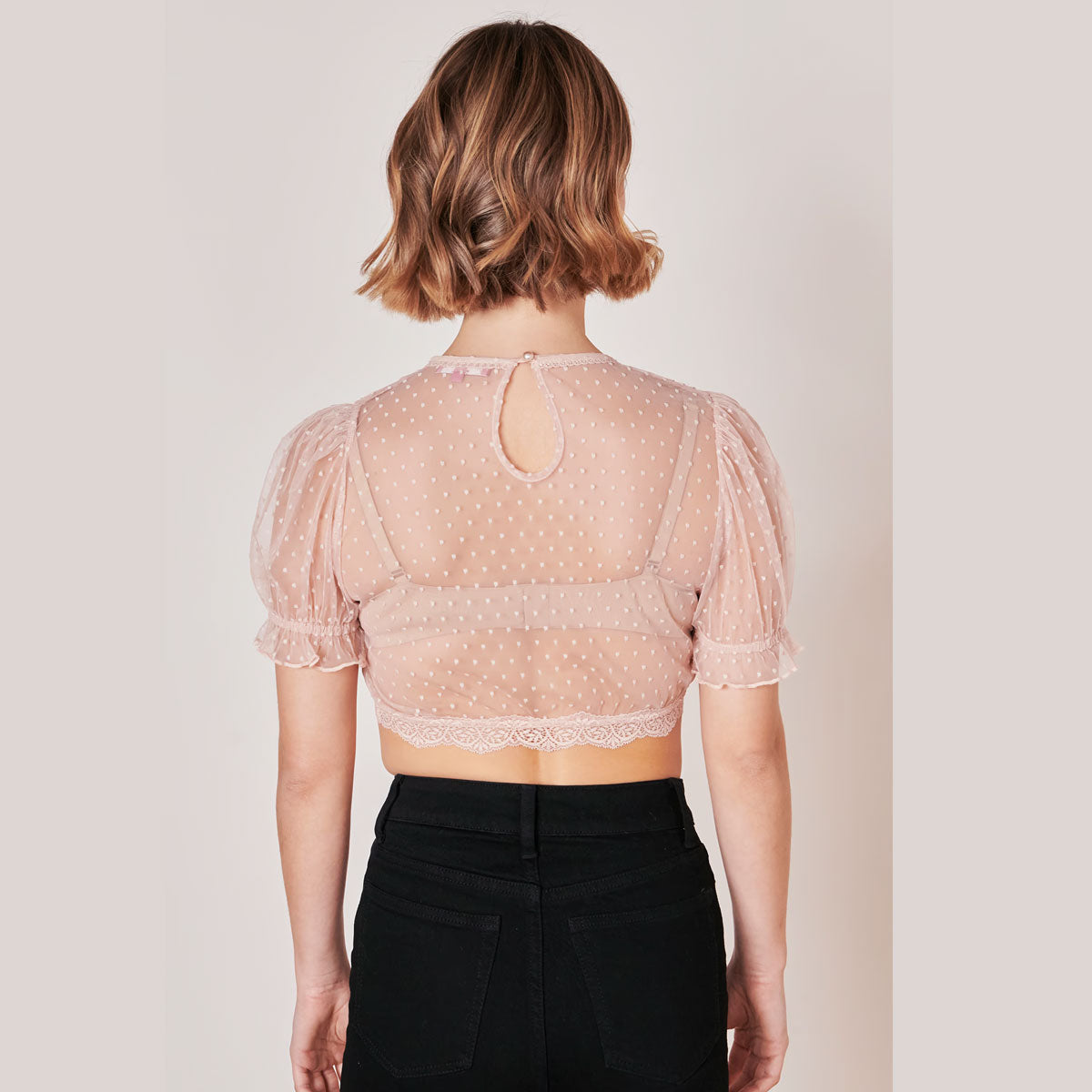 Krüger Dirndlbluse Kelly Apricot Transparent - Datschi Trachten