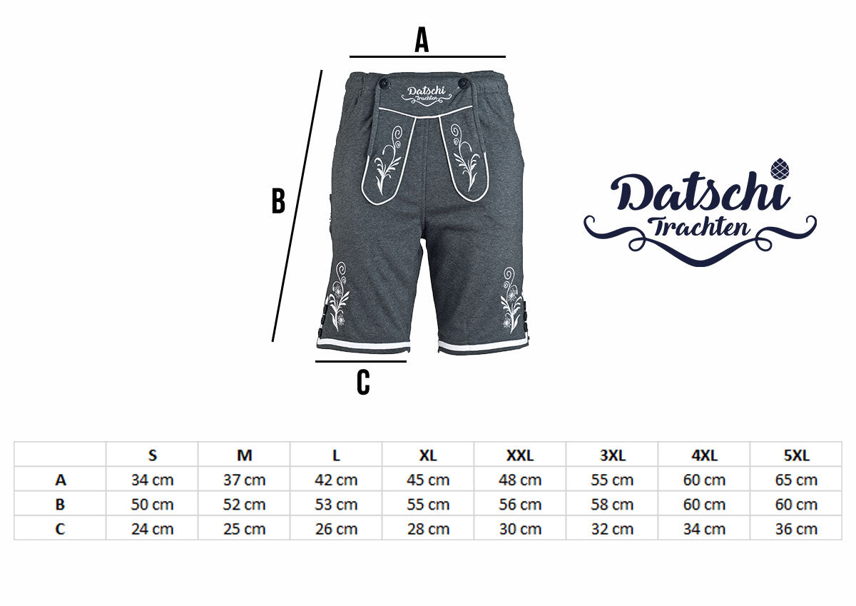 Lederhosen Jogginghose Kurz Dunkelgrau - Datschi Trachten