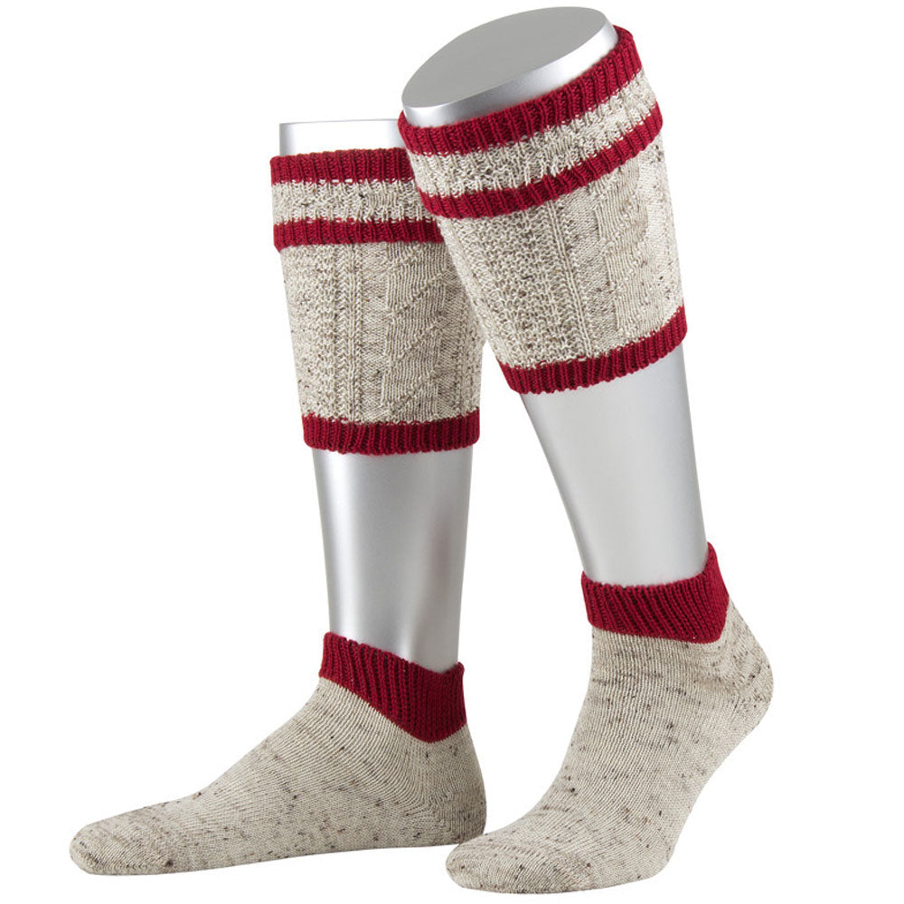 Loferl Loden Tweed Beige Meliert Bordeaux 2-teilig - Datschi Trachten