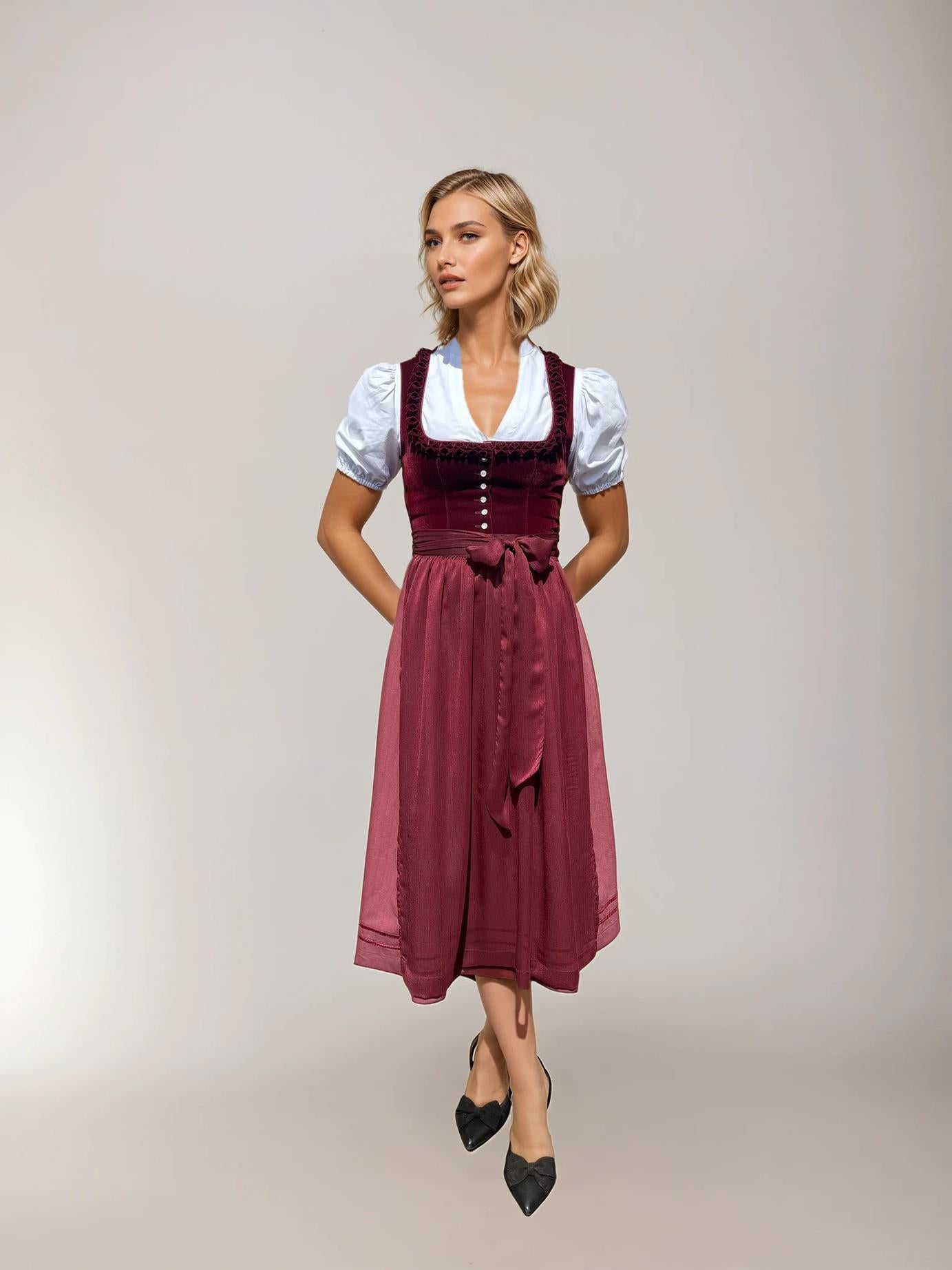 MarJo Dirndl Cherry Chante Rot 70cm Kollektion Teresa Bauer - Datschi Trachten
