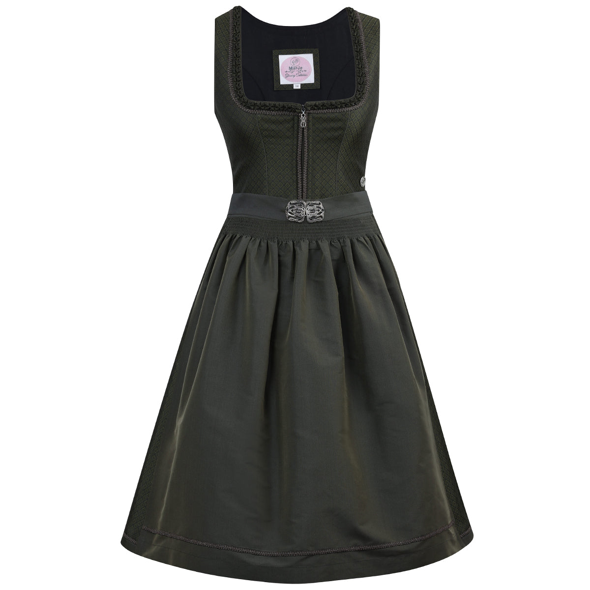 MarJo Dirndl Eschau Moos 65cm mit Borte