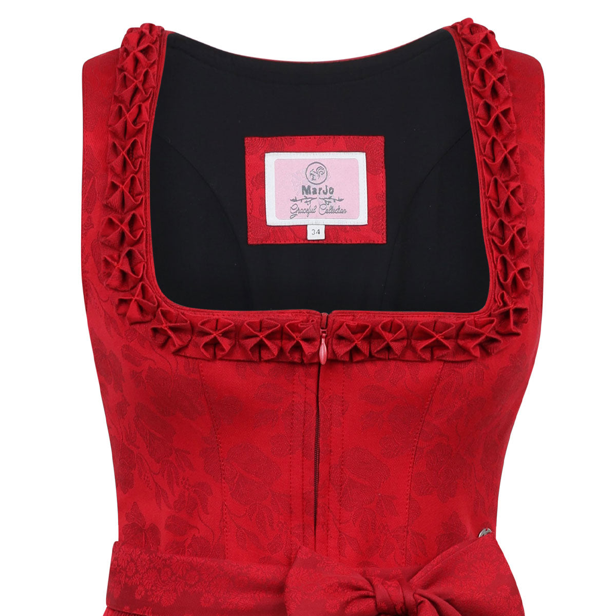 MarJo Dirndl Hochleiten Chili Gerader Ausschnitt 75cm