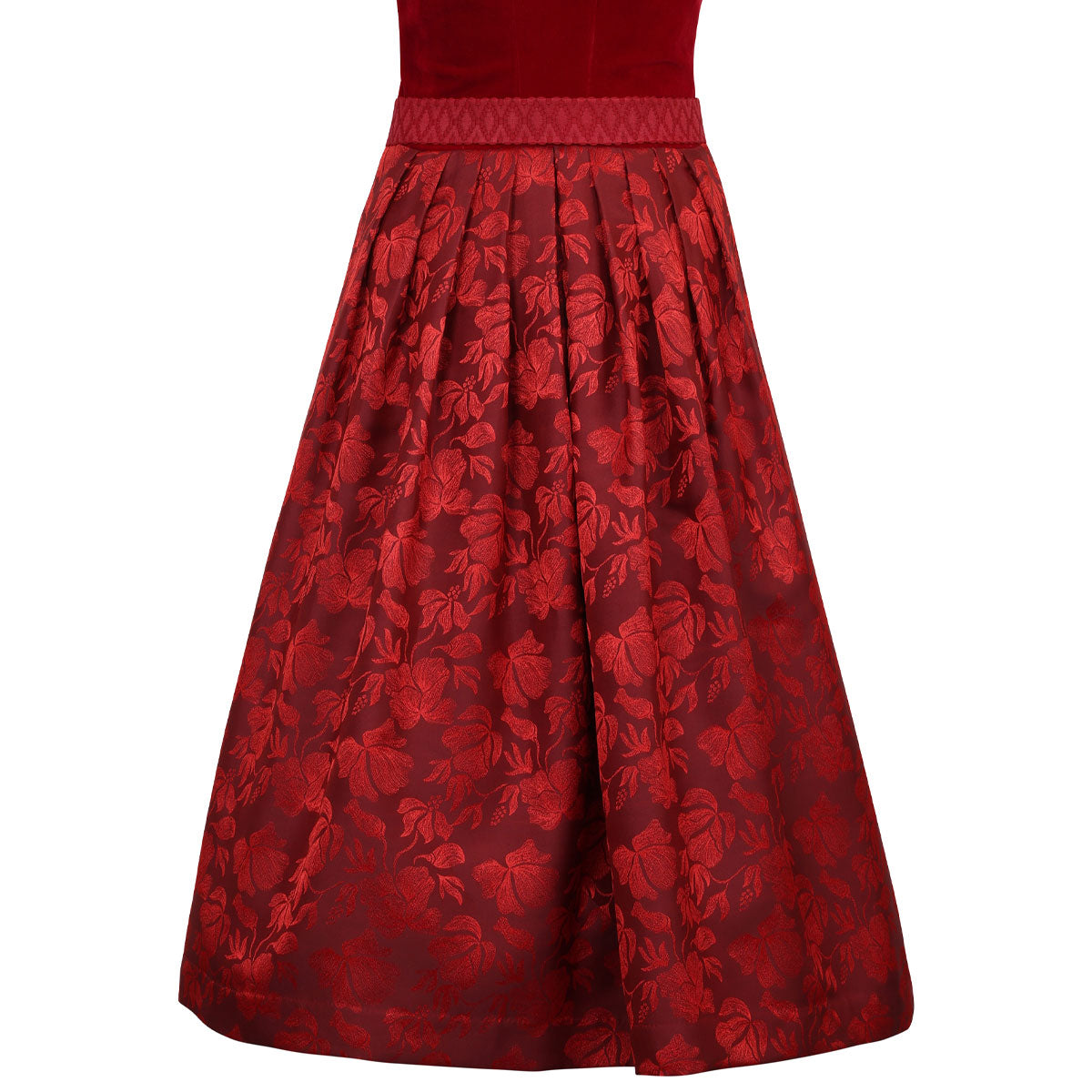 MarJo Dirndl Rabenstein Feuerrot Froschgoscherl Samt 65cm