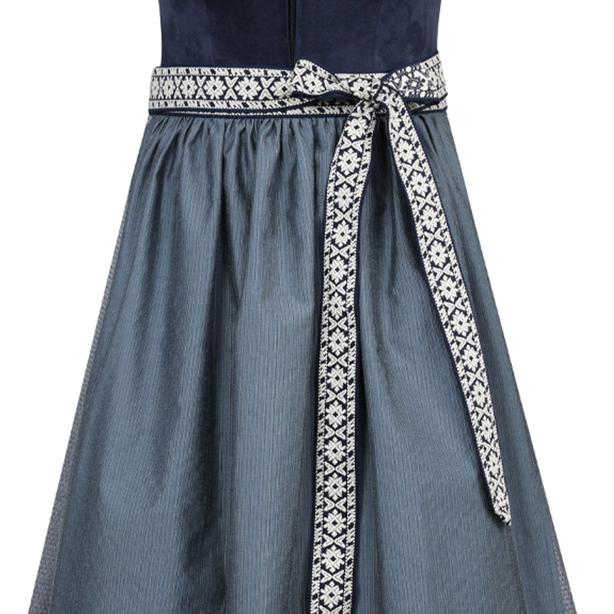 MarJo Dirndl Reichenfels Midnight/Denim Herz Ausschnitt 70cm