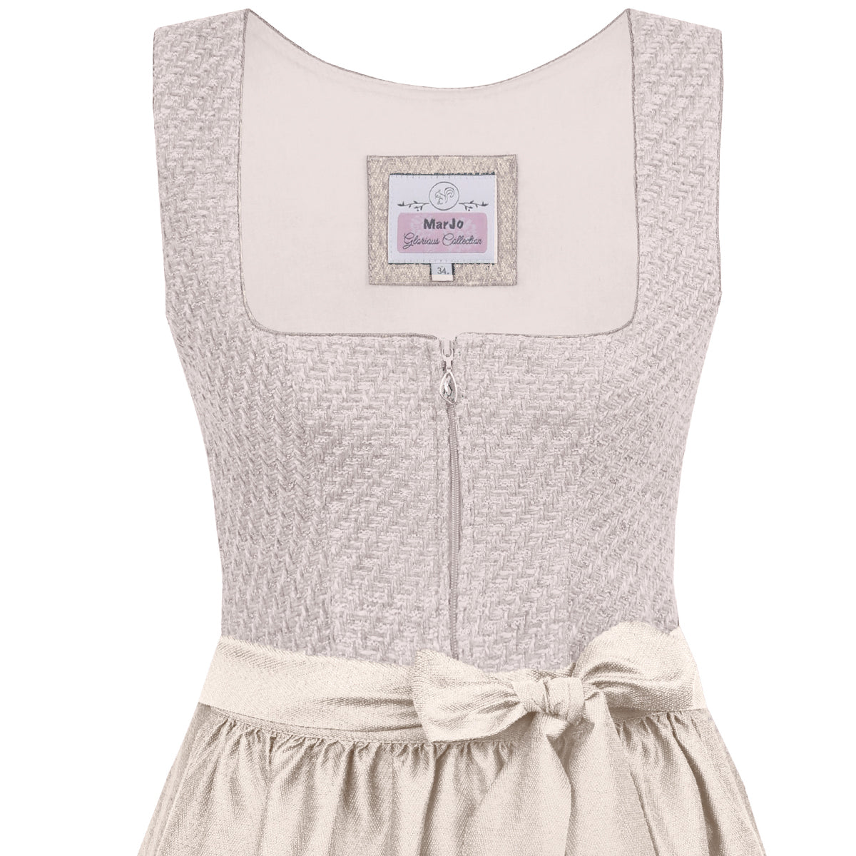 MarJo Dirndl Zenting Sand Reißverschluss 65cm