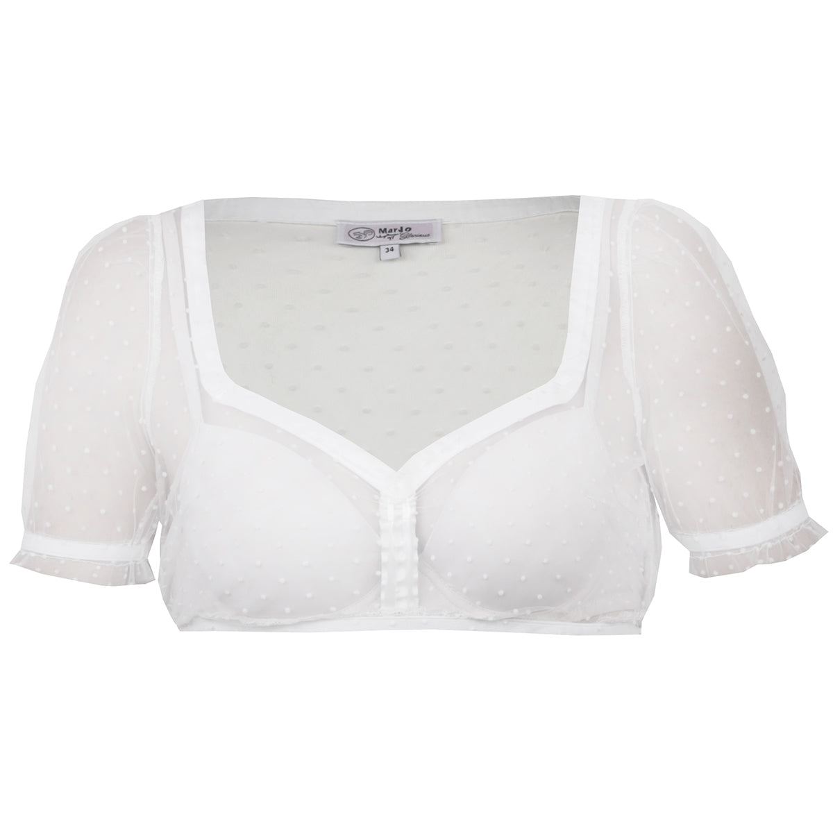 MarJo Dirndlbluse Bruckmühl Off white Kurzarm Herzausschnitt