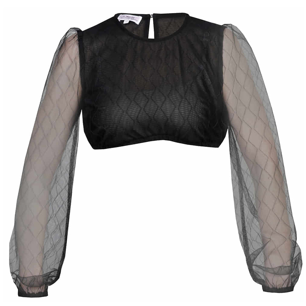 MarJo Dirndlbluse Ivana-Sarah Schwarz Langarm Rundhals