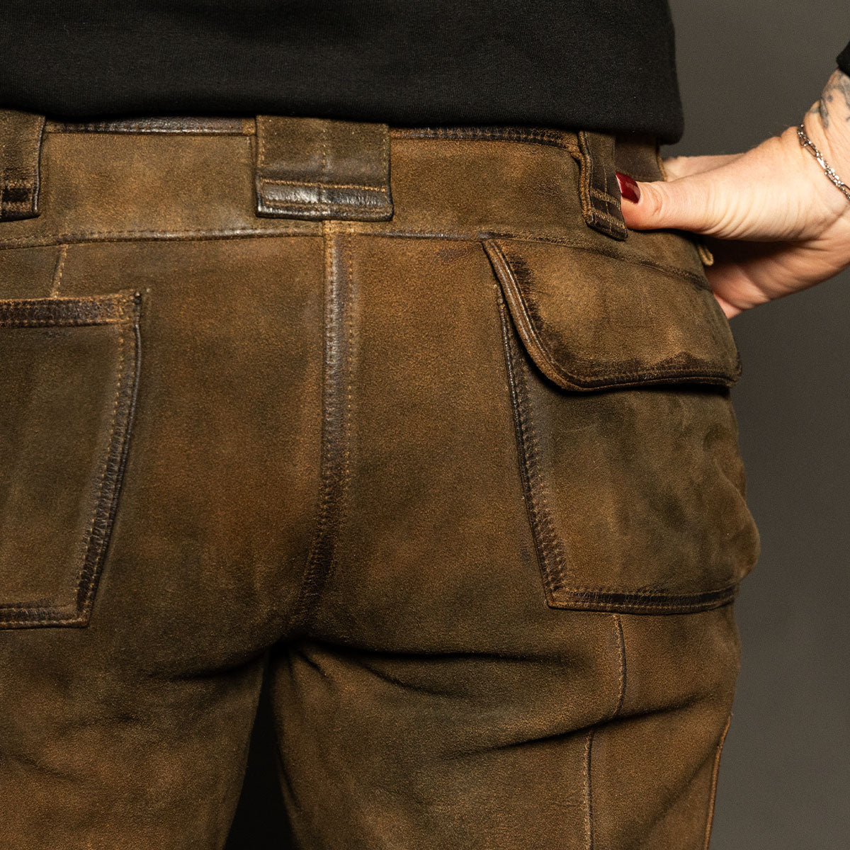 Datschi Trachten Damen Zunft Lederhose Richtfest Braun Wildbock Leder - Datschi Trachten